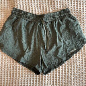 JAANUU Loungewear Comfy Lightweight Athletic Shorts - Heather Olive - XS